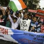 University students protest India's new citizenship law, in Kolkata, India
