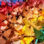 colourful paper cranes