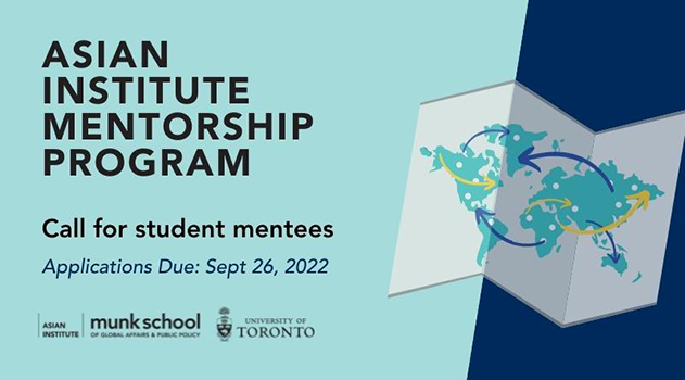 Asian Institute Mentorship Program. Call for student mentees. Applications Dues Sept 26, 2022