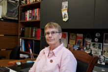 Professor Lynne Viola in her office