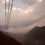 Cables string through the mountains of northern Vietnam, reducing a 3-day hike into a 20 min ride, Lào Cai province, March 2019.