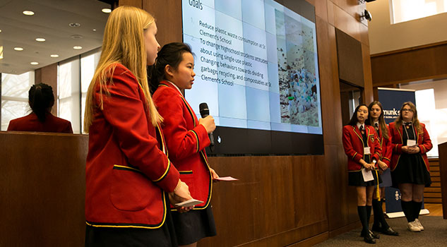 Students present at a past Global Ideas Institute event