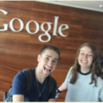 Aviva Glassman with classmate at Israel’s Google headquarters.