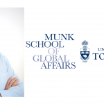 A banner featuring Ron Fonberg and the Munk School logo