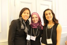 Professor Wendy Wong with PCJ Students Bushra and Jahaan