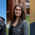 Portrait photos of the three 2017-18 PCJ Fellows.