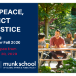 Study Peace, Conflict and Justice. Now accepting applications for Fall 2020. Applications open from March 2 - April 30.