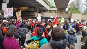 A rally in Vancouver expresses solidarity with Wet’suwet’en peoples opposed to the Coastal GasLink pipeline.