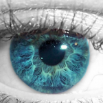 Picture of an eye colour corrected to blue and grey