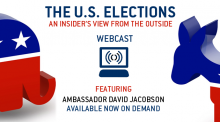 Slide stating: Watch the webcast - US ELECTIONS