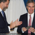 Photo of Michael Ignatieff as he receives the "Francisco Cerecedo Journalism Award" from Prince Felipe of Spain at the Ritz Hotel on November 20, 2012 in Madrid, Spain.