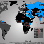 World Map showing Blue Coat Installations (Created by Citizen Lab)
