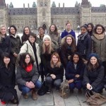 Group photo showing the The inaugural cohort of U of T's Women in House program on Parliament Hill