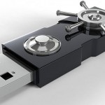 Photo of USB Key with Traditional Bank Vault Lock Mechanism Attached (Photo from: StockMonkeys.com - www.stockmonkeys.com)