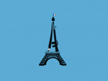 Illustration of the Eiffel Tower against a plain background.