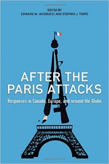 Illustration of the Eiffel Tower as part of the cover art for the After the Paris Attacks book.