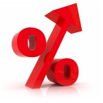 An upward-facing arrow and percentage sign combined