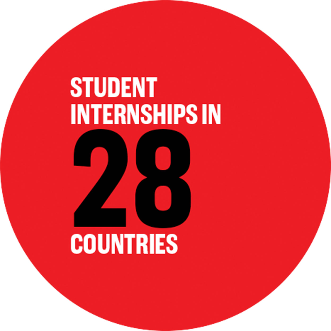 student internships in 28 countries
