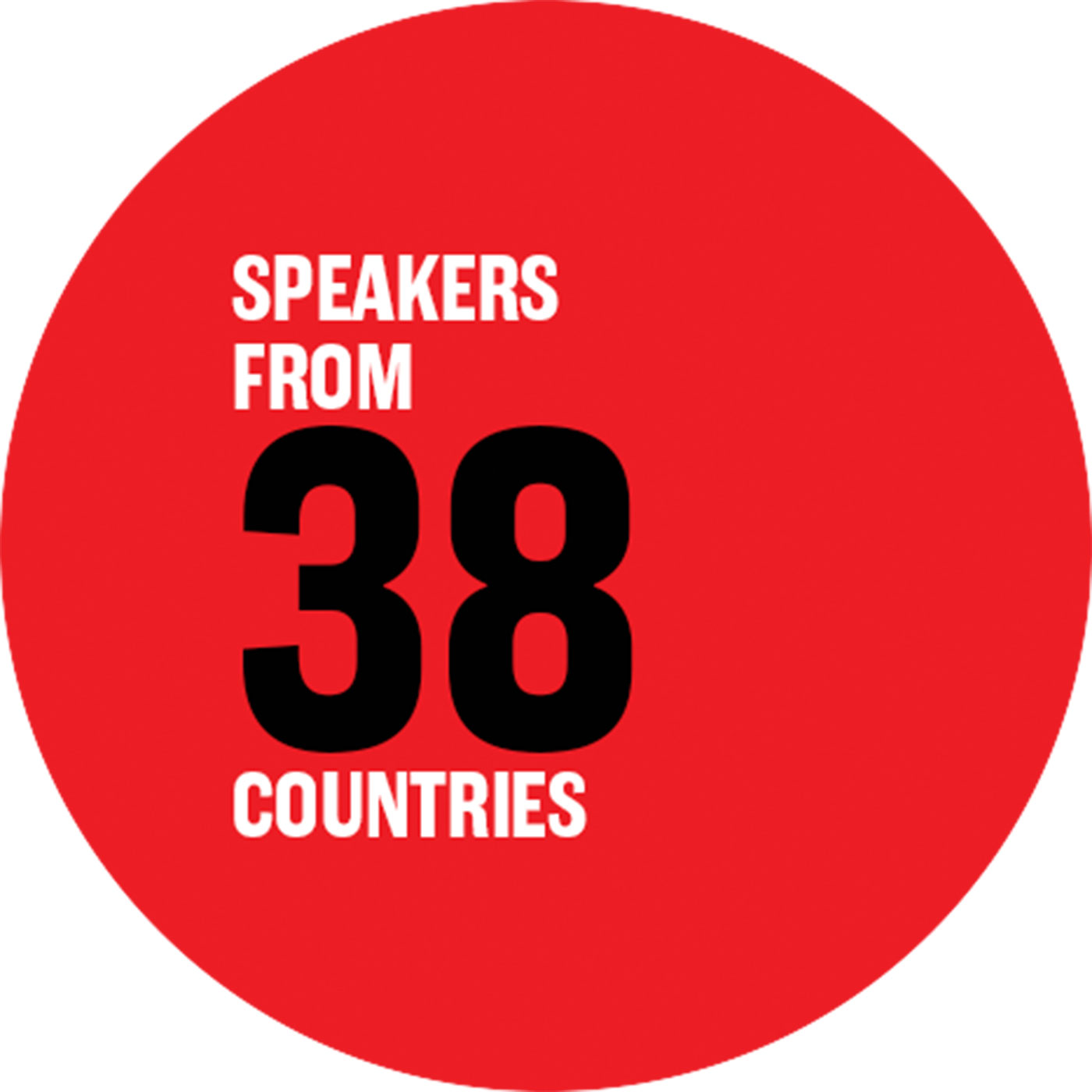 speakers from 38 countries