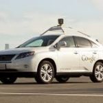 A driverless car on the road