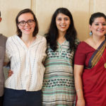 L-R: Kirstyn Koswin, Nikhil Pandey, Carol Drumm, Shruti Sardesai, Sneha Banerjee (the team’s research assistant), and Cheryl Young pose for a group photo before beginning the first day of interviews