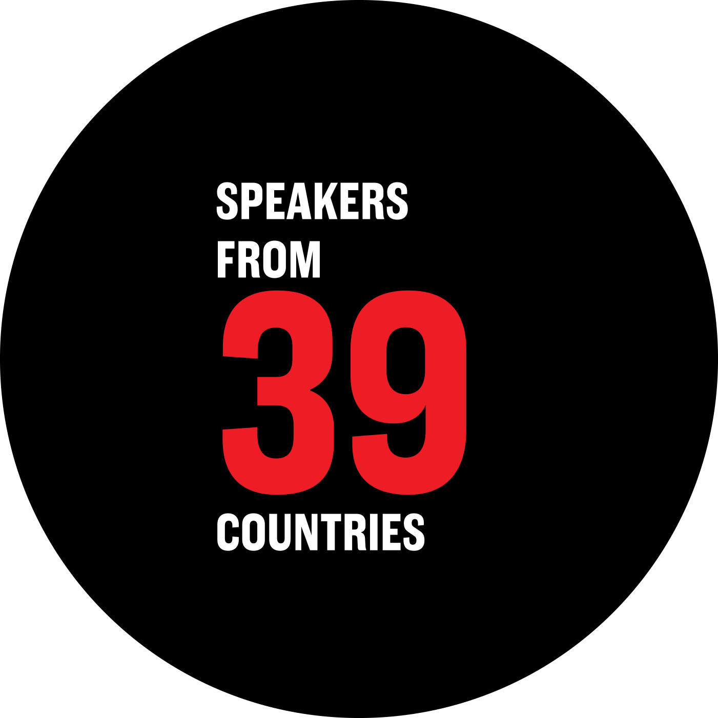 Speakers from 39 countries
