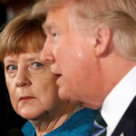 Angela Merkel glares at Donald Trump