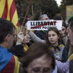Catalonia's Independence supporters march during a demonstration in Barcelona, Spain.