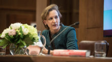Anne Applebaum speaking at the 2018 Lionel Gelber Prize ceremony