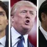 Justin Trudeau, Donald Trump and Xi Jinping