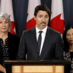 Health Minister Patty Hajdu, Prime Minister Justin Trudeau and Chief Public Health Officer Dr. Theresa Tam
