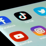 Screen showing several social media apps