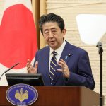 Shinzo Abe addressing a crowd